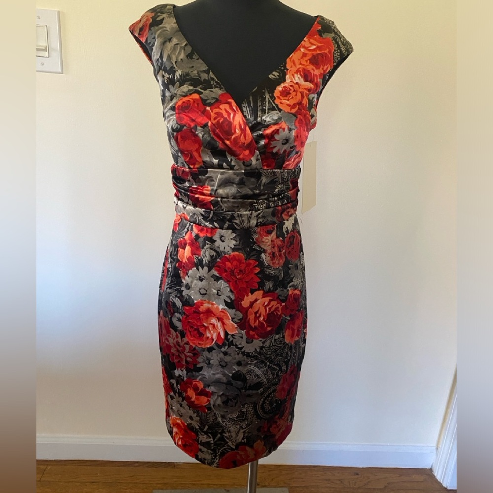 NWT Boston Proper Shadow Satin Rose dress size 6
